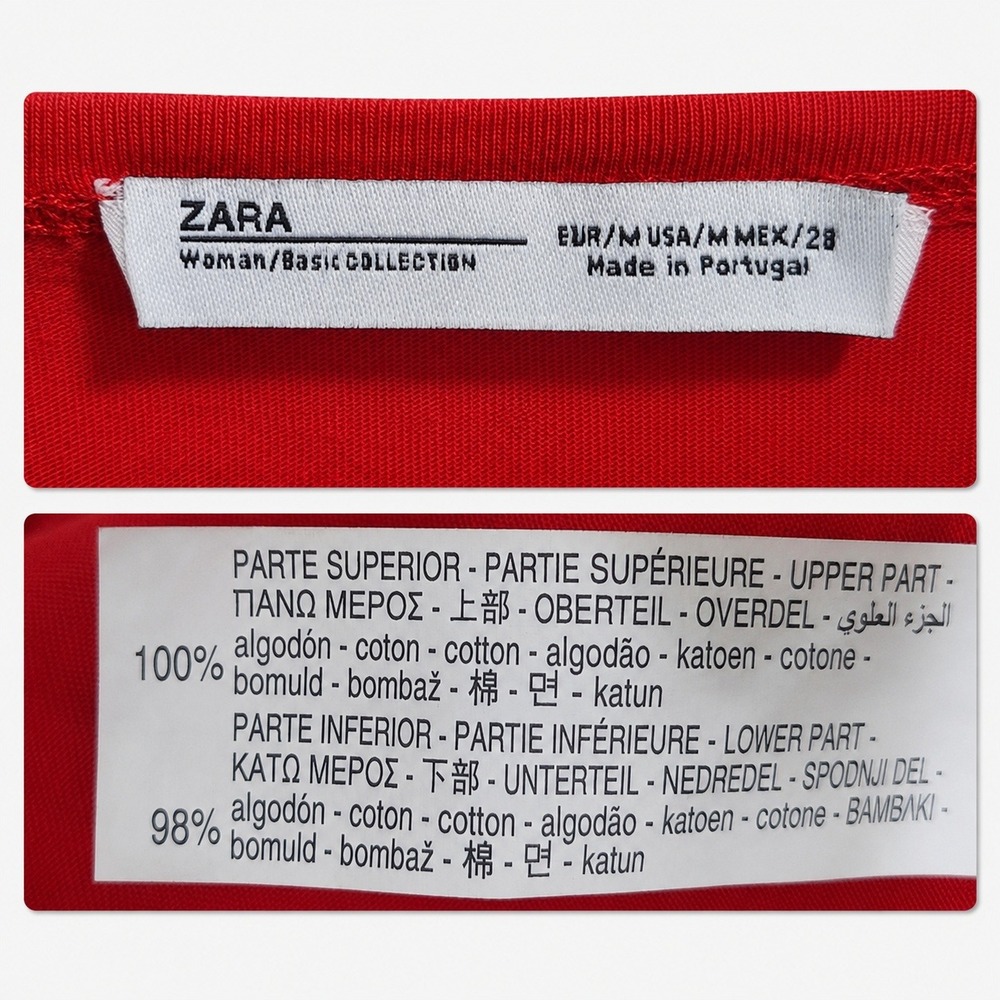 Zara Red Corset Lace Up Floral Embroidered Short Sleeve Top Size M - Picture 7 of 8